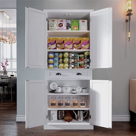 ARTPOWER Kitchen Pantry Storage Cabinet With Drawer And Adjustable ...