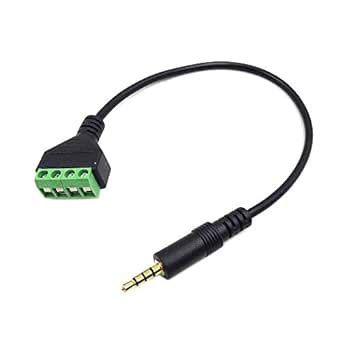 kework 11.8 inch Gold Plated 1/8" 3.5mm TRRS 4 Pole Stereo Jack Male to ...