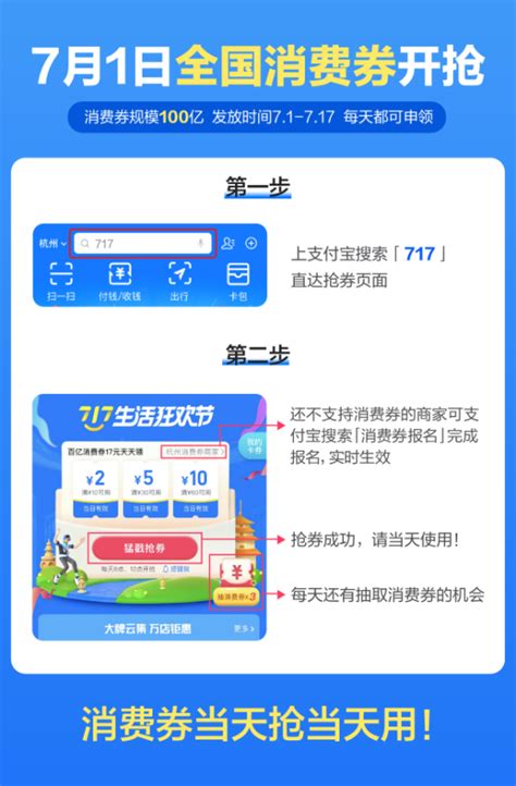 7月1日起可上支付宝抢百亿消费券南京超17万商户可用_江南时报