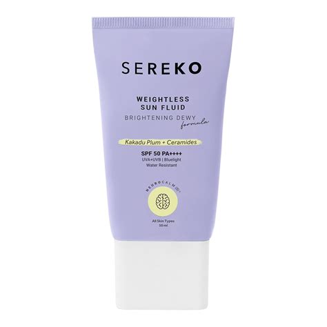 SEREKO Weightless Sun Fluid Sunscreen SPF50 PA++++, with Kakadu Plum ...