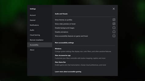 front view of a monitor displaying a menu from the Xbox app on Windows PC
