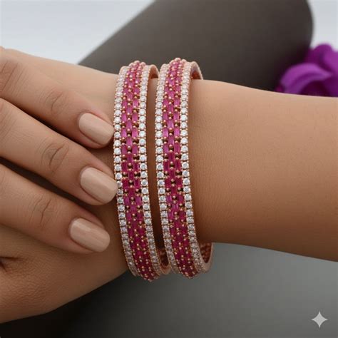 Zirconia Ruby Bangles – Violet & Purple Designer Fashion Jewellery