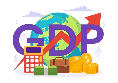 GDP or Gross Domestic Product Vector Illustration with Economic Growth ...