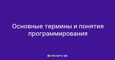 Основные термины и понятия программирования