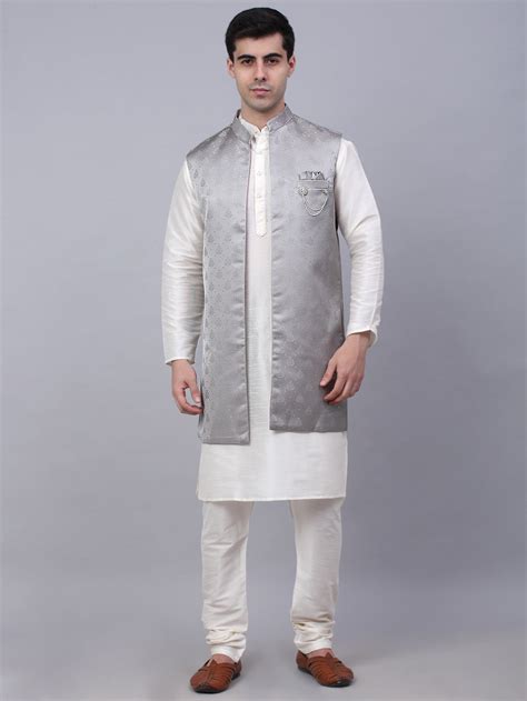 Men's Solid Kurta Pyjama With Shrug Jacket – Jompers