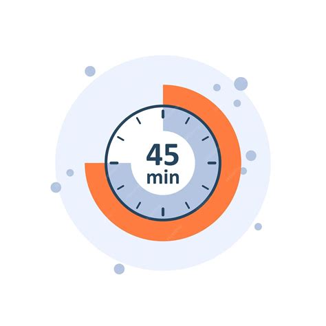 Premium Vector | Cartoon clock icon vector illustration 45 min timer on ...