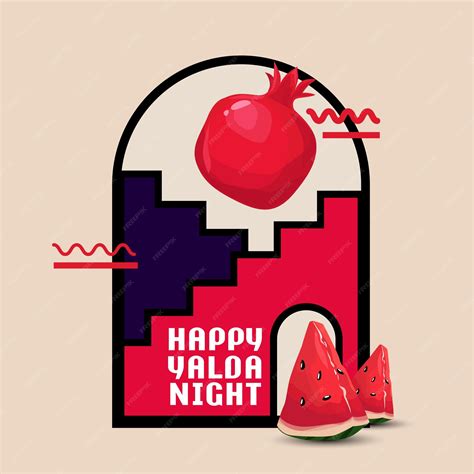 Happy iranian yalda night vector design with pomegranate | Premium Vector