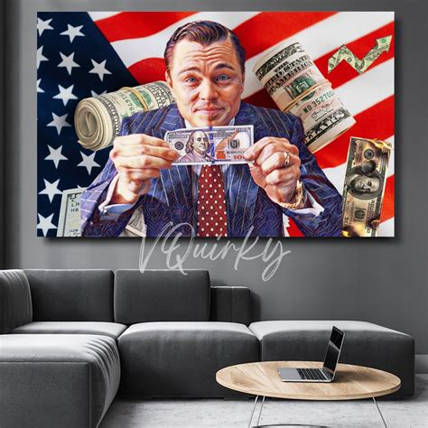 Leonardo Dicaprio Dollar Bill (The Wolf of Wall Street) Canvas Paintin ...