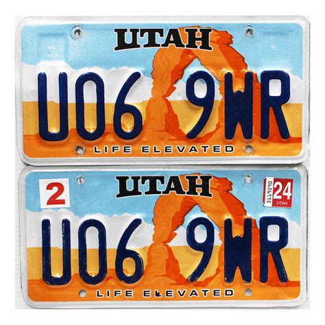 2024 Utah Arch Pair #U069WR | Best Old License Plates