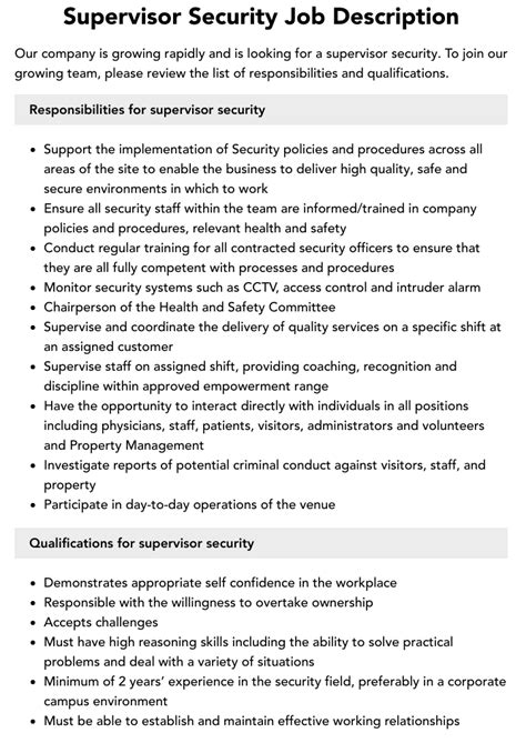 Image result for Security Supervisor