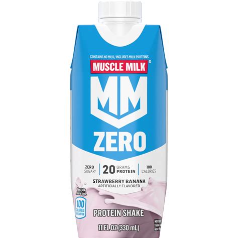 Muscle Milk, Zero, Strawberry Banana Artificially Flavored, Protein ...
