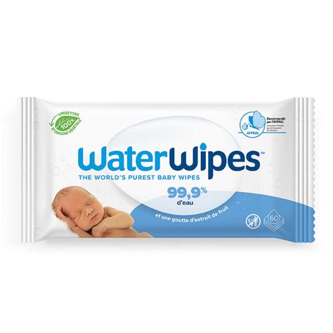 WATER WIPES Lingettes végétales à base de 99,9% d'eau et d'une goutte d ...