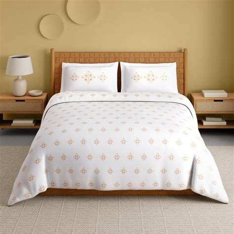 Buy SPACES Innovations Cotton 210TC Floral Print 3Pcs Super King ...