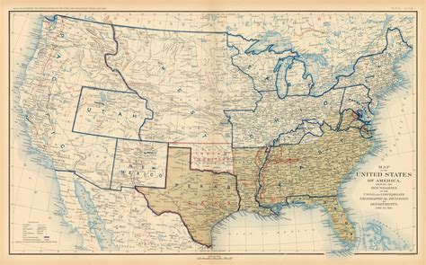 Civil War Map Union And Confederate States