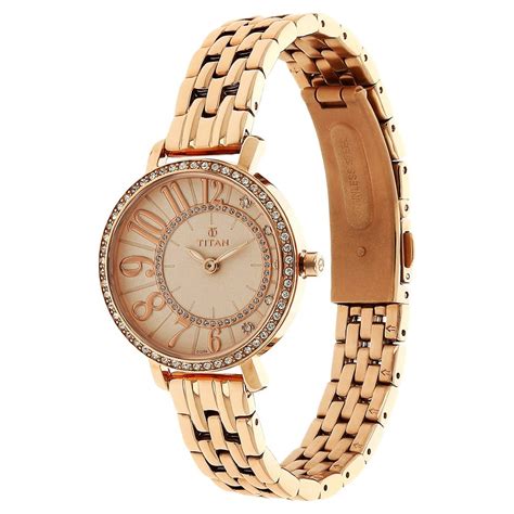 Buy Online Titan Purple Past Modern Rose Gold Dial Analog Stainless ...