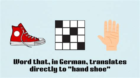 'Word that, in German, translates directly to 'hand shoe'' NYT Mini ...