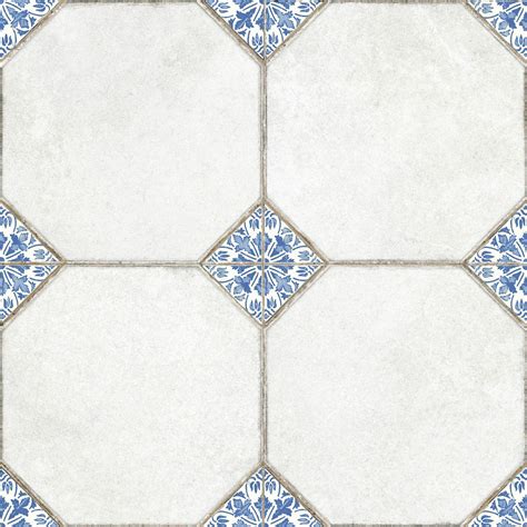 Leeds Blue Patterned Matt Porcelain Floor Tile | Porcelain flooring ...