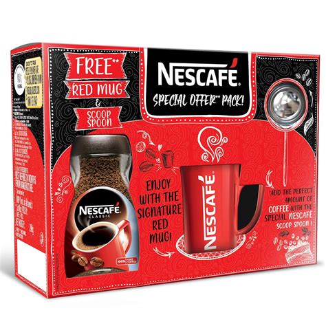 NESCAFE Classic Instant Ground Coffee, 200g Jar with Free Red Mug and ...