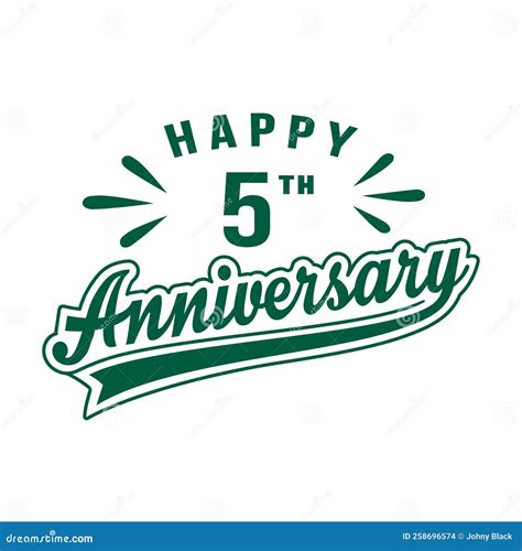 Happy 5th Anniversary. 5 Years Anniversary Design Template Stock Vector ...