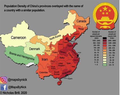 Population Density Map of China | China map, Map, Geography of china