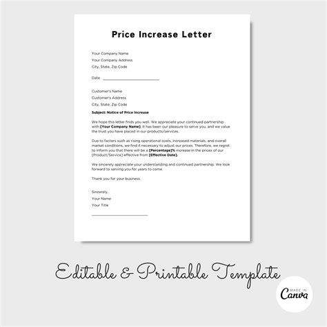 Price Increase Letter