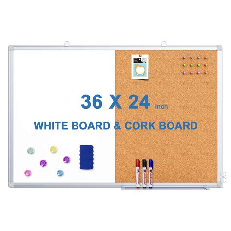 Buy 36 x 24 Magnetic Whiteboard and Cork Board Combination Board, Dry ...