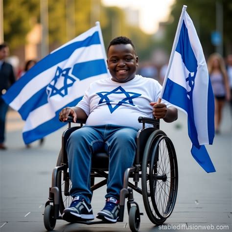 Chubby Gay Man with Down Syndrome Holding Israeli Flag | Stable ...