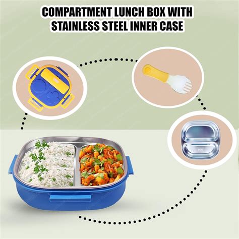 Lunch Box for School Kids, Compartment Lunch Box with Stainless Steel ...