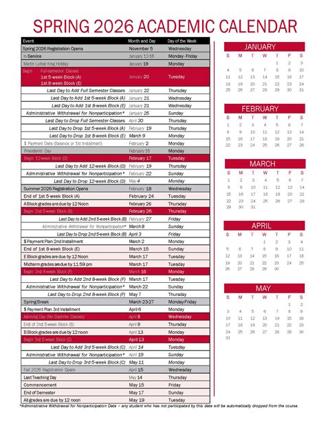 Spring 2026 Academic Calendar - Western Wyoming Community College