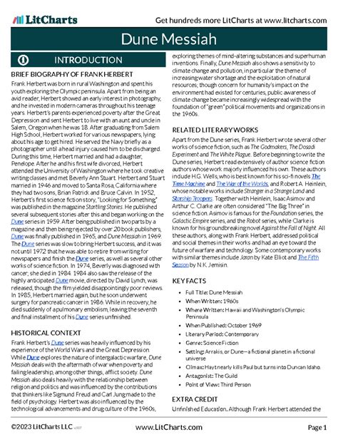 Dune Messiah (INTR) - Comprehensive Lit Chart Analysis and Summary ...