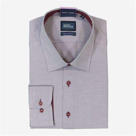 Burgundy Patterned Formal Shirt - TK Maxx UK