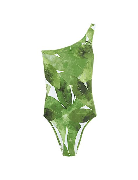 Buy Printed Padded One Shoulder Swimsuit at Marks & Spencer