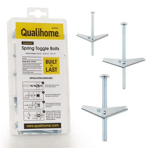 Buy QualihomeSpring Toggle Bolt Assortments Kit - Toggle Drywall ...