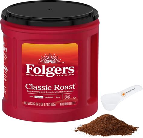 Amazon.com: Coffee Ground Medium Roast for Folger 33.7 Oz Can Includes ...