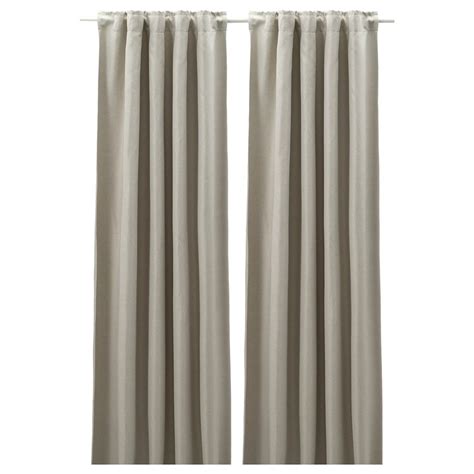 ANNAKAJSA room darkening curtains, 1 pair, light grey/with heading tape ...