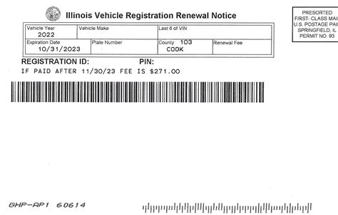Illinois Vehicle Registration Renewal Notice Mailer card - Funny ...