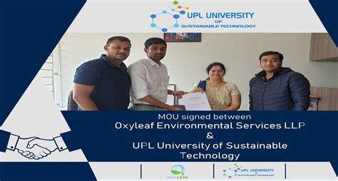 MoU with Oxyleaf Environmental Services LLP | UPL University of ...