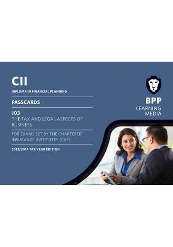 Buy CII J03 the Tax and Legal Aspects of Business: Passcards Book ...