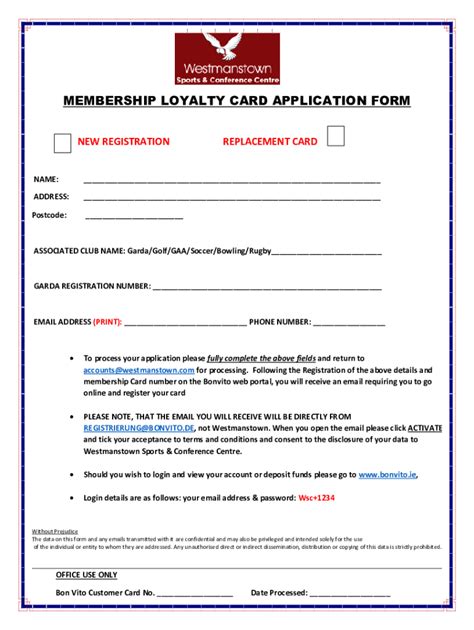 Fillable Online MEMBERSHIP LOYALTY CARD APPLICATION FORM Fax Email ...