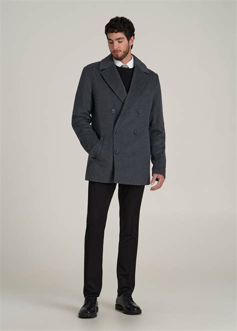Double-Breasted Wool Peacoat for Tall Men | American Tall