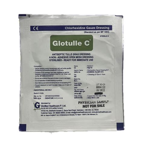 GloMed Glotulle C Chlorhexidine Gauze Dressing, Pack of 10 : Amazon.in ...