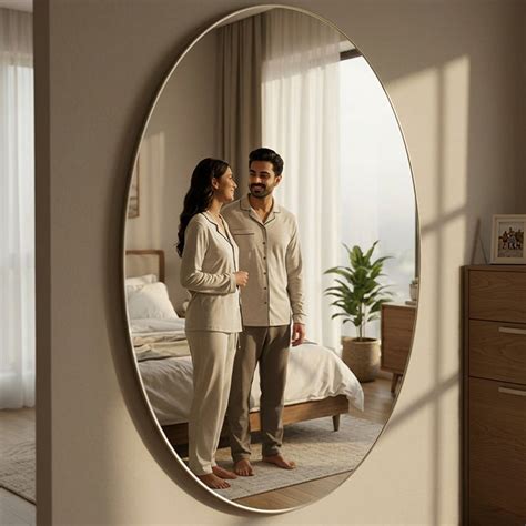 Crystal View Oval Decorative Wall Mirror with Modern Finish- FL – Urbanshop