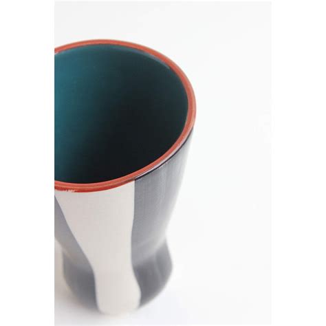 Buy Freedom Tree Glass Shape Ceramic Vase (Black and White) Online