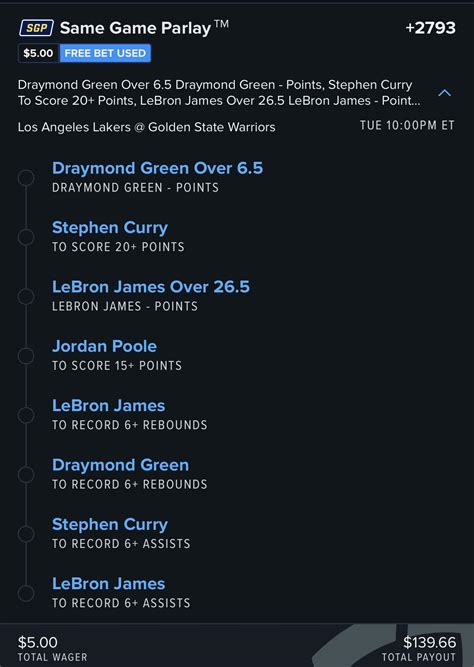 Lakers vs warrior sgp : r/sportsbetting