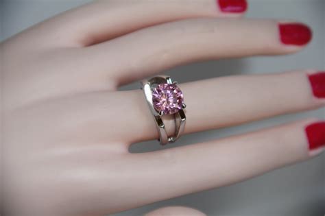 Stunning Pink Diamond Lab Created 18 kt GE Ring Size 8 | eBay