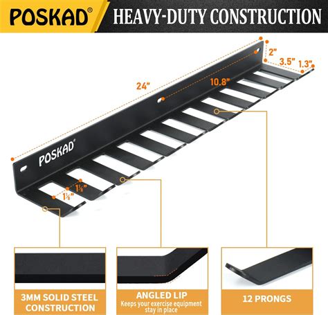 Poskad Multi-Purpose Gym Storage Rack,8 OR 12 Hook India | Ubuy