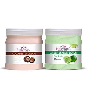 Buy Pink Root Cocoa Butter Cream 500gm with Green Lemon Scrub 500gm ...