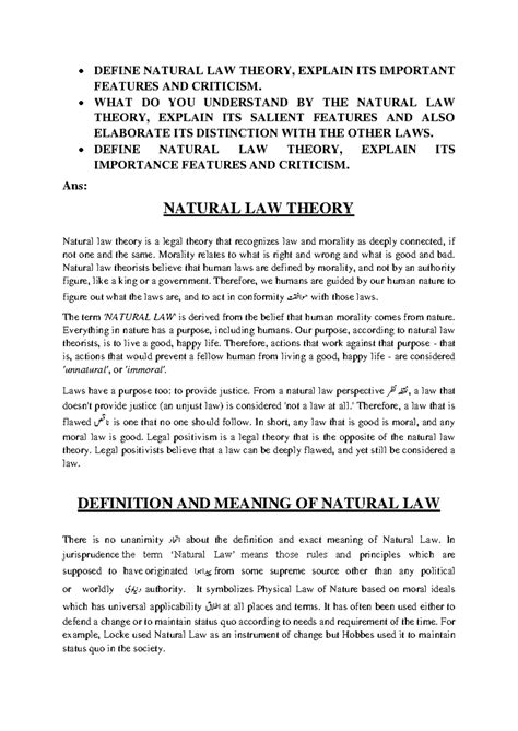 Natural Law Definition Science