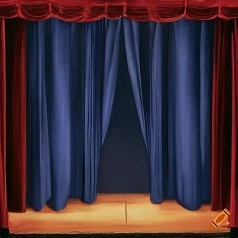 Blue curtains on a stage on Craiyon