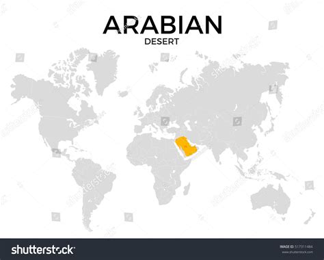 Arabian Desert Location Modern Detailed Map: ilustración de stock 517311484